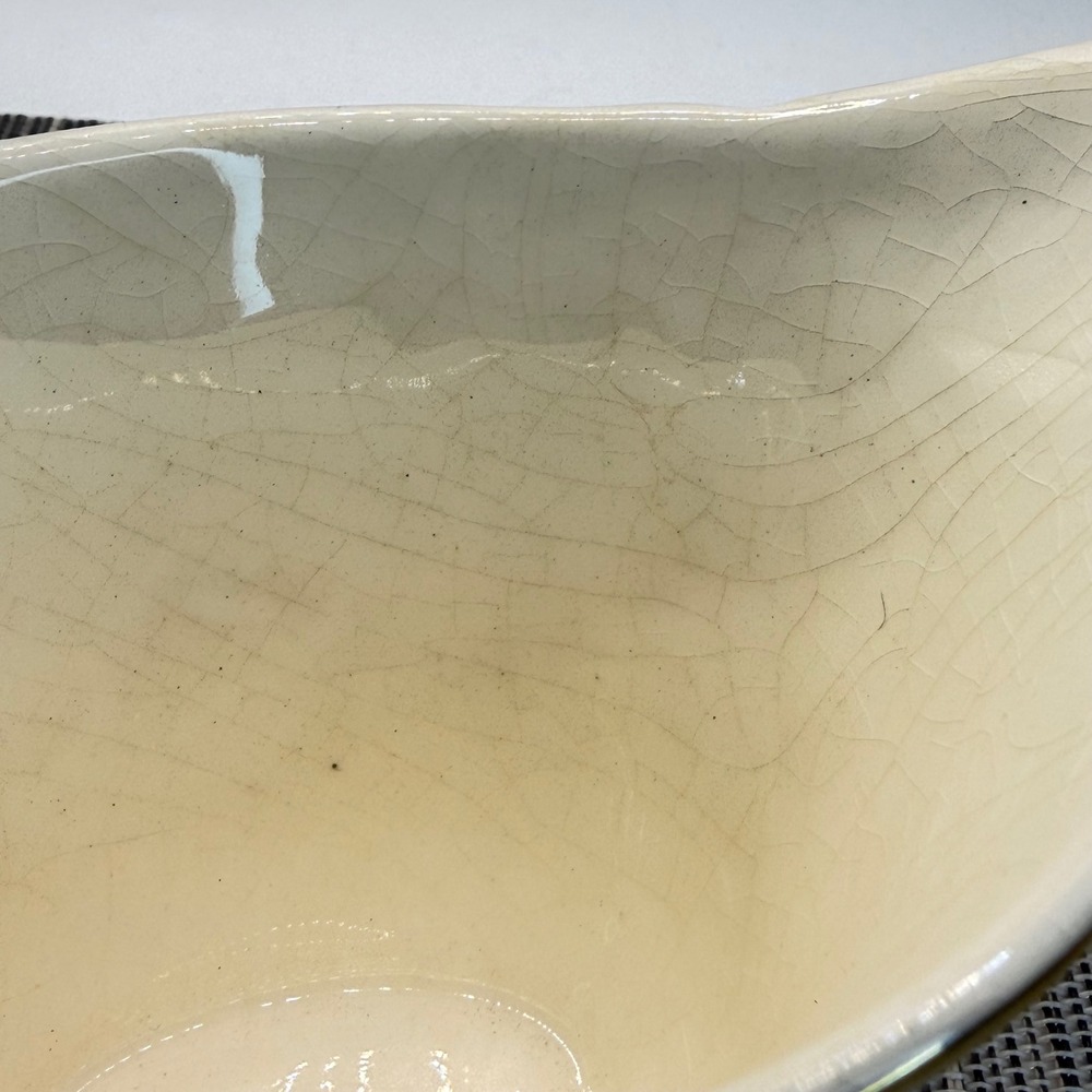 Edwin M Knowles China Gravy Boat Vintage Floral Gold Trim Semi Vitreous 1944 USA - Picture 7 of 8